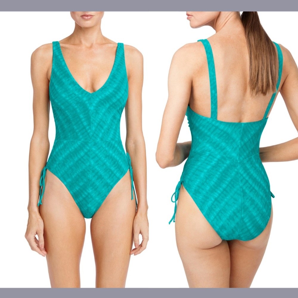 NWT Robin Piccone [ 2‎ ] Sahara One Piece Swimsuit in Aqua Teal